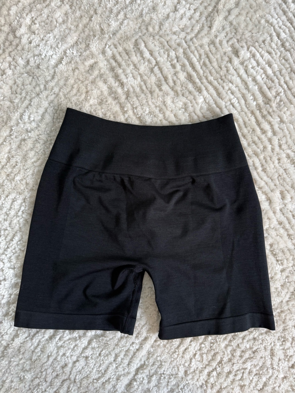 Black High-Waist Seamless Biker Shorts